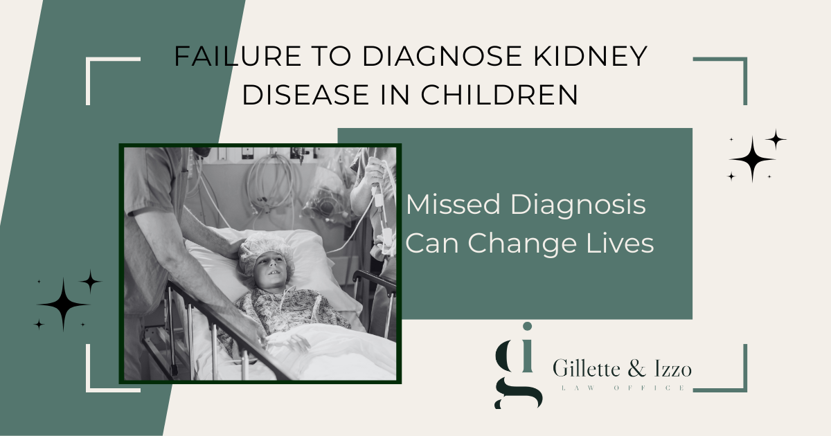 Child with kidney disease in hospital bed