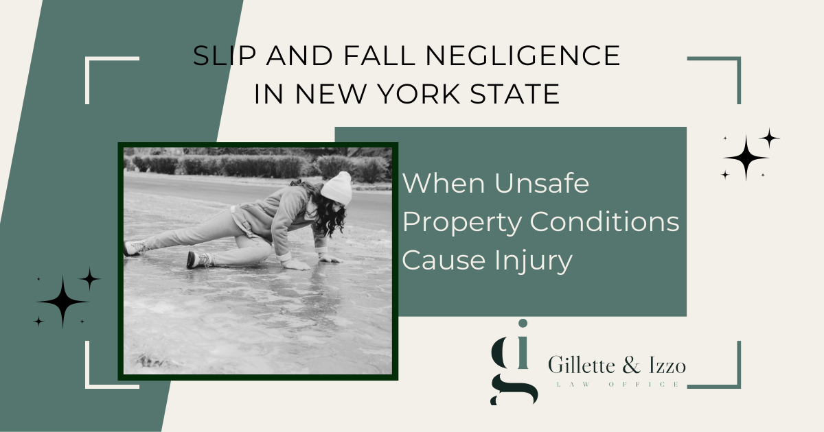 icy surface outside a commercial property during winter