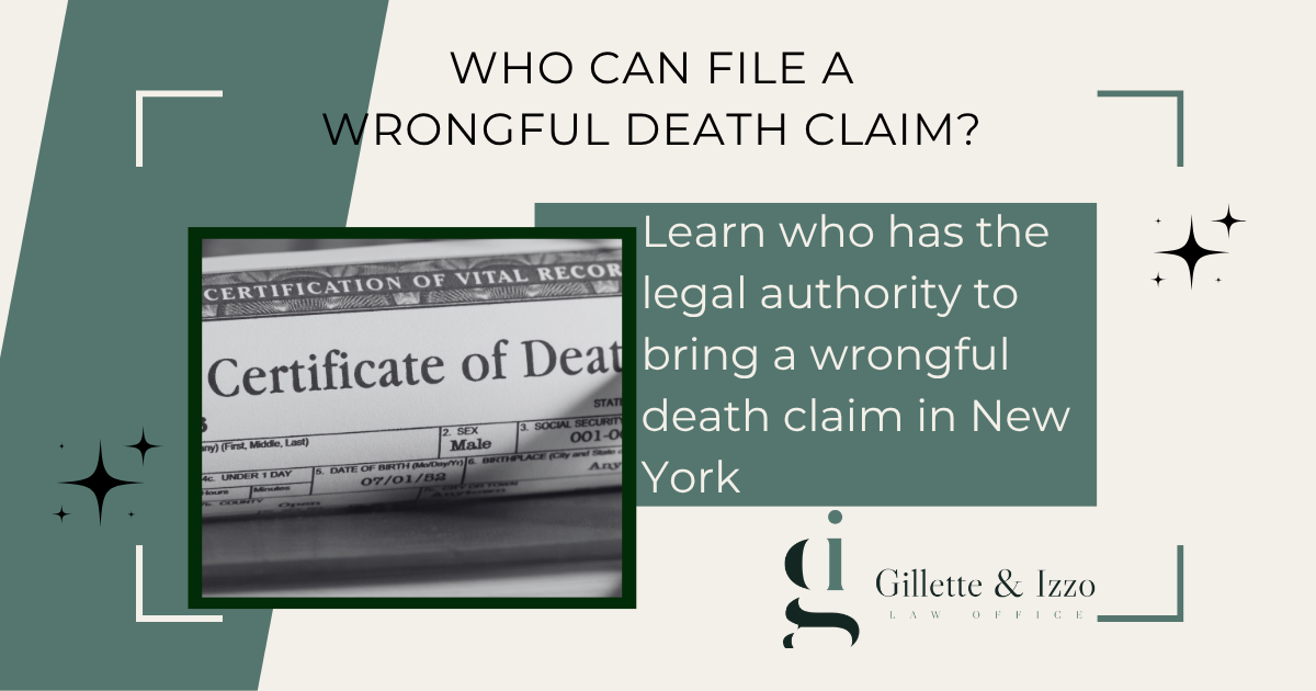 Who can file a wrongful death claim in New York? Learn who is legally authorized to bring a wrongful death claim on behalf of an estate.